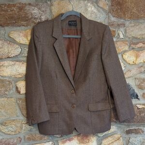 Southern Lady Brown 100% Wool Blazer Jacket
